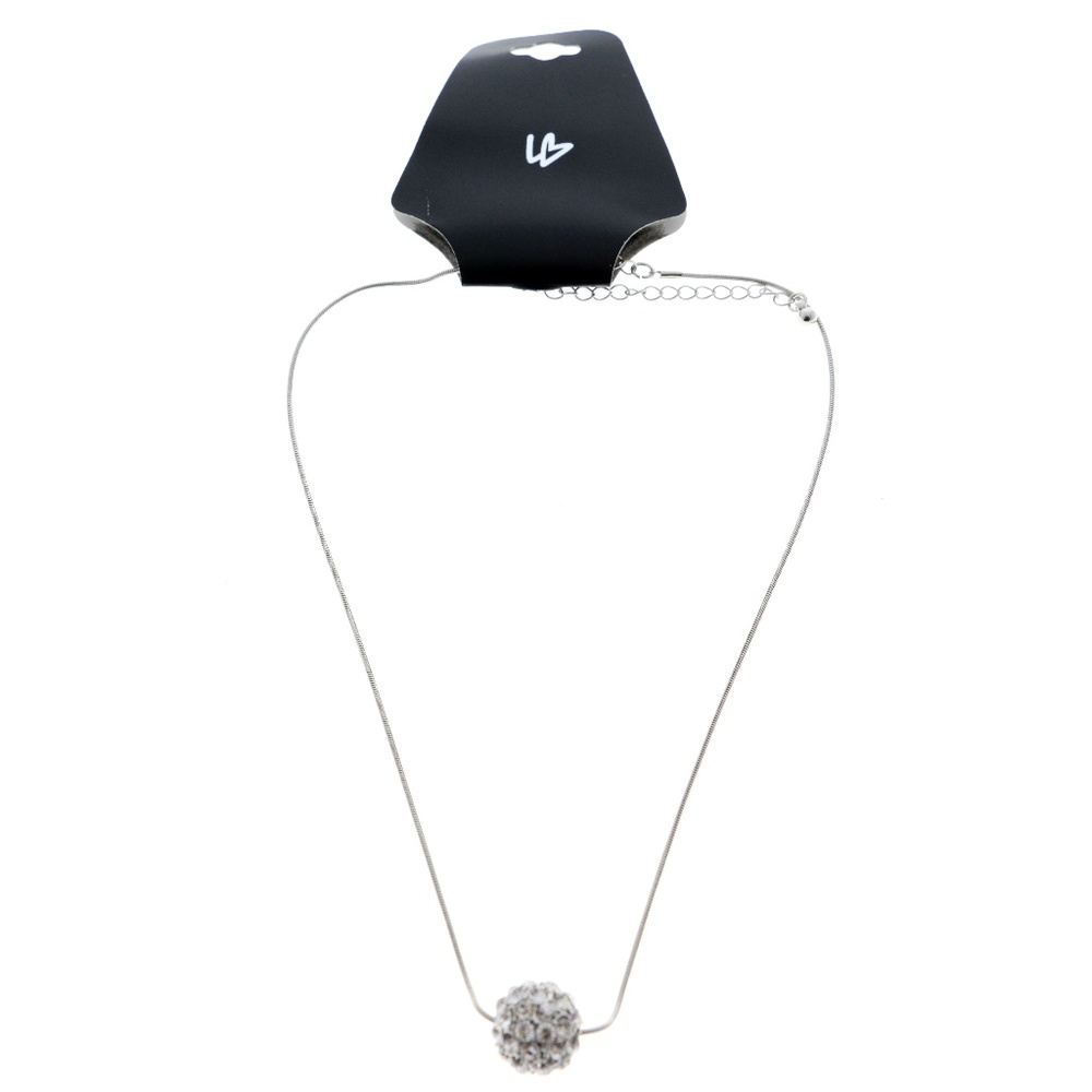 Lane Bryant Crystal Fashion-Necklace Silver NWT
